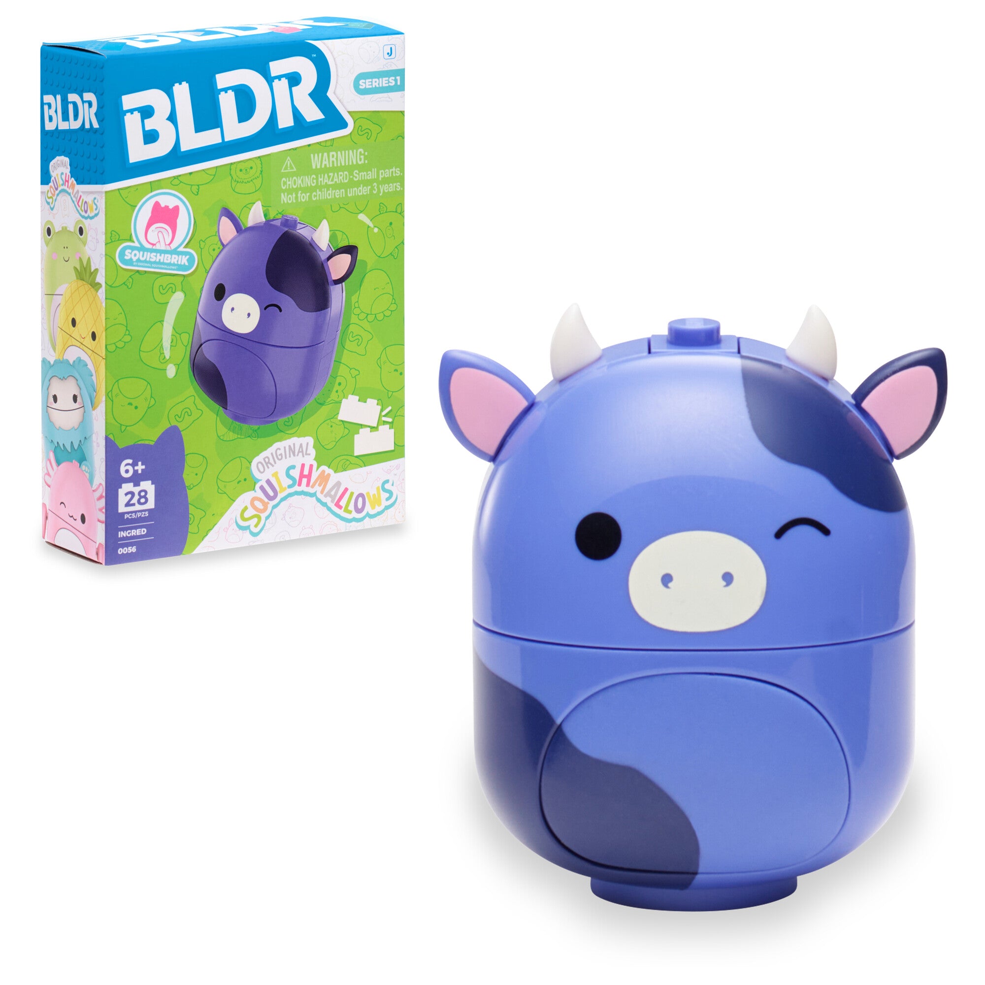 Squishmallows Ingred the Purple Cow Buildable Figure